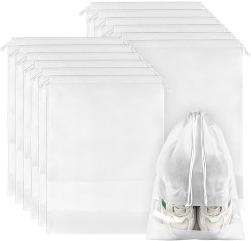 12 Pack Shoe Bags for Travel, Large Travel Shoe Bag for Packing with Window
