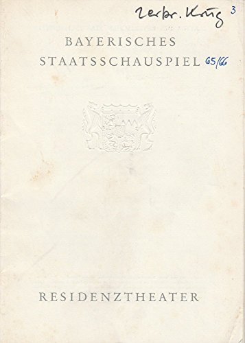 Programmheft Der zerbrochene Krug von Heinrich von Kleist. Premiere 18. November 1965 Spielzeit 1965 / 66 Heft 3