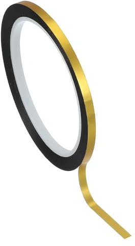 PATIKIL Cinta Película Poliéster Metalizada 5mm x 50 Metros, Cinta Decorativa Metálica Dorada Mate Cinta Adhesiva Espejo Para Detalles Pared Acento Artes Gráficas Molduras Barco Paredes | Decorativa Metálica Dorada Mate, Adhesiva Espejo, Para Detalles Pared Acento Artes Gráficas Molduras Barco Paredes