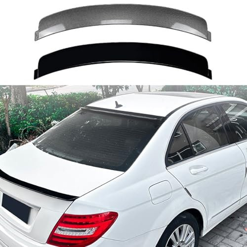 YYATT Auto Heckspoiler für Benz C-Class W204 C180 C200 2008-2014, ABS Kunststoff Auto Kofferraum Spoiler Flügel Dachspoilerflügel Kratzfest Auto Zubehör,B Carbon Fiber