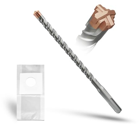 METOTY SDS Plus Drill Bit 10 mm x 110 mm, with 4 Carbide Cutting Edges, Head with Coating, Masonry Drill, Hammer Drill, Concrete Drill, for Stone, Concrete, Natural Stone, Brick Wall