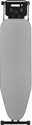 Jakeefud Ironing Board 13 X 43 W/Height Adjustable,Safety Iron Rest,Extra Heavy Cover,Heat & Scorch Resistant Fabric, Anti-Skid Feet,Easy to Fold Gray