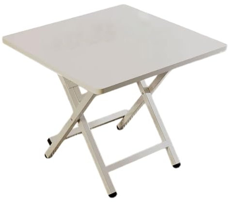 Kleiner Klapptisch, tragbarer Esstisch aus Kunstfaserplatte, klappbarer und praktischer Esstisch, Kleiner Küchentisch, Nähtisch für kleine Räume (weiß, 70 x 70 x 50 cm)
