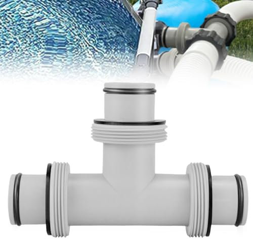Raccordo a T per piscina, diametro 38 mm, connettore per tubo per piscina a 3 vie, valvola a 3 vie, 38 mm, pezzo a T da 38 mm, prolunga per tubo per piscina Intex Bestway Coleman