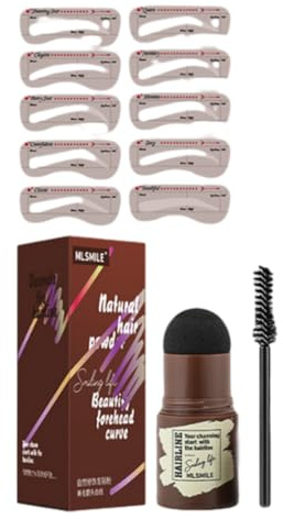 KIXZSAZ Kit de plantillas para sellos de cejas, herramientas de maquillaje para forma a las cejas a prueba de agua, palo para ocultar sombras de pelo para mujeres principiantes, Negro