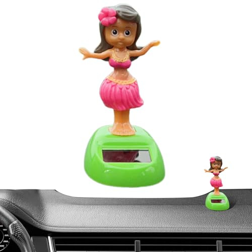 Décorations de voiture, figurines de voiture Hawaii oscillantes à énergie solaire | Décorations de danse imperméables pour intérieur extérieur et fêtes