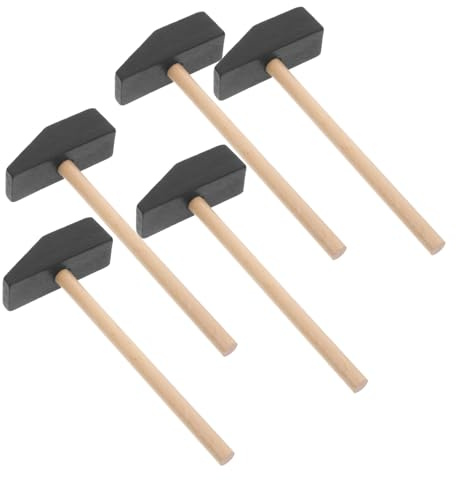 ZUNOXAZ 5pcs Small Wooden Hammers for Children, Kids Safe Wooden Toy Mallets Designed for Hand Eye Coordination and Versatile Use, for School and Home Play