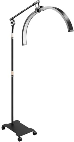 WAPHOERTE Halbmond-LED-Lampe Kosmetiklampe Wimpernverlängerungslampe und Beauty-Lampe mit Telefonhalter, Farbtemperatur 3200K-5600K, Professionelle Bogenlampe für Salons und Make-up-Tische
