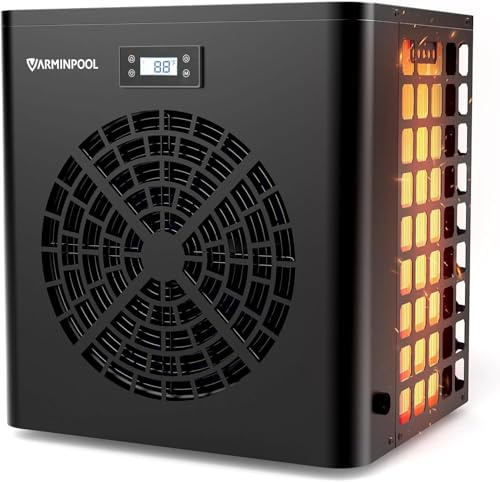 VARMINPOOL Pool Wärmepumpe mit App Steuerung 5 kW, Poolheizung für kleine Pools bis 20 m³, Leise 50 dB, Stromsparend COP 5,5, Titan Wärmetauscher, Einfache Installation