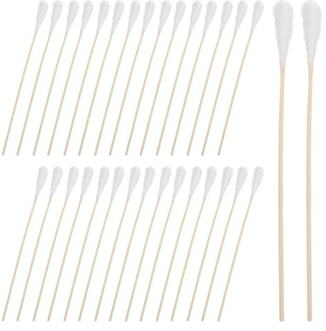 CIYODO 50 Pezzi Bastoncini di Cotone in Legno Punte Extra Large in Cotone Assorbente, Tamponi di Sicurezza la Pulizia Multiuso di Orecchie, Ragazzo Ragazza e Dispositivi Elettronici,