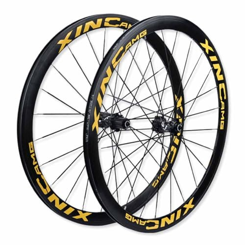 700C Rennrad Laufradsatz 23-35C Drahtreifen, Scheibenbremse Vorne Hinterräder 100/135mm Schnellspanner, 40mm Doppelwandige Felge, 7/8/9/10/11/12-Gang-Kassette