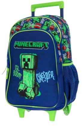mybagstory | Sac à dos roulettes Minecraft | 2 Compartiments | Vert