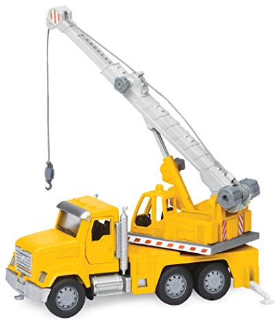 Driven by Battat – 7-Inch Crane Truck Toy with Lights & Sounds, Movable Parts, Construction Vehicle for Boys & Girls, Durable Design, Realistic Details, 3+ Years Toy for Kids
