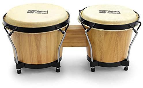 TIGER Bongo-Trommeln aus Holz, 15,2 cm & 17,8 cm, für Anfänger, Eiche, Natur, M-BON-NT