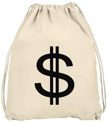 MoonWorks® Turnbeutel Dollar-Zeichen Symbol Money Bag Geldsack Natur unisize