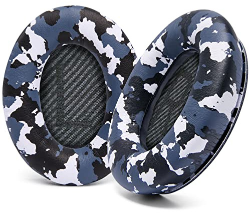 WC PadZ QC35 - Wicked Cushions Ear Pads for Bose QuietComfort 35 & 35ii | Made by Wicked Cushions | Softer Leather, Luxurious Memory Foam, Added Thickness & Durability | Snow Camo
