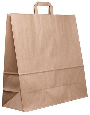 150 Papiertragetaschen Papier Tüte extra groß in braun 45+17x47 cm - good4food