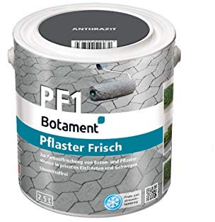 Botament Pflaster Frisch Betonlasur anthrazit 2,5 l Pflasterfrisch Lasur Bodenfarbe Farbauffrischung außen Betonfarbe für Pflastersteine
