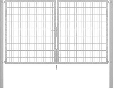 Alberts 649425 Doppeltor Flexo Plus mit Zubehör | verschiedene Breiten und Höhen | Pfostenstärke 100 x 100 mm | feuerverzinkt | Breite 300 cm | Höhe 180 cm