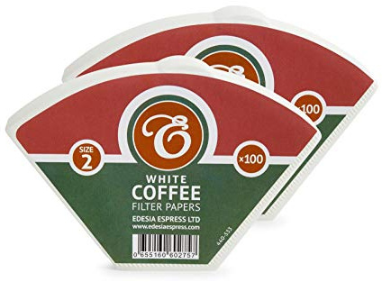 EDESIA ESPRESS – 200 Filtros de Café Cónicos de Papel – Filtro de Café N°2 para Cafetera Manual, Método Pour-Over y Preparación Suave – Tamaño 2 Blanco | Filtros Cafetera Goteo, Filtros De Café Conicos De Papel, Tamaño 2, Para Cafetera Manual Y Pour Over, Blanco, 200 Filtros