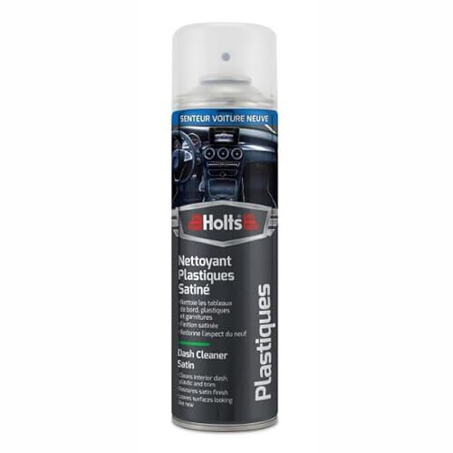 Holts Nettoyant Plastiques Intérieurs – Finition Satinée, Senteur Voiture Neuve – Tableaux de Bord, Garnitures, Plastiques – Nettoyage et Protection – Aérosol 500ml