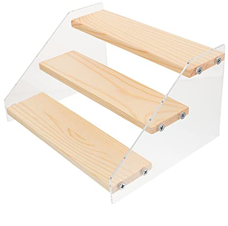 Cabilock Espositore in Legno Scala in Legno Ripiano Scala Display Riser Raschiatore 3 Livello per Tavolo Vendita Al Dettaglio Top Counter Top Farmers Market Soggiorno Stand