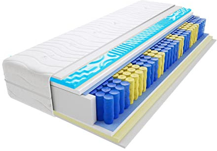 Godre Matratze 80x190 cm Doppelmatratze, H3 Mittelfest Federkernmatratze, Taschenfederkernmatratze 21 cm Hoch Visco Memory Profilierter Visco Memory Hypoallergene, HR-Schaum Proto Visco Molet