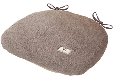 Yadlan Sitzkissen 45x45 Filz Zum Binden, Stuhlkissen Halbrund für Sessel, Sitzpolster Stuhl Fell Indoor, Trapez Sitzkissen Stuhl Einzeln, Flauschig Stuhlauflagen KüChenstuhl EsszimmerstüHle Grau