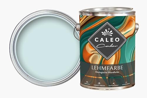 Caleo Color Lehmfarbe EISBLUME Hellblau, 2,25 Liter - ökologische Wandfarbe für Wohnzimmer und Co. - hoch deckend, tropffrei, geruchsneutral