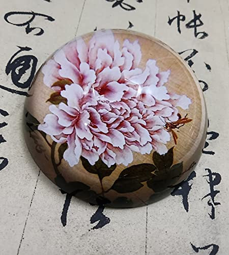 Kristall Ornament Pfingstrose Blume Glas Halbkugel Briefbeschwerer Halbkugel Figur Handarbeit Kunst Geschenk Home Office Tisch Ornament Kugel
