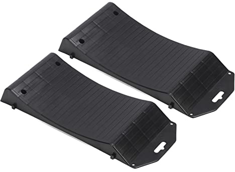 Rampe per Ruote per Pneumatici per Auto, Rampe Salvagomme Antiscivolo in Plastica Polipropilene con Potente Capacità di Carico 2 Pezzi (18PL: 50x21,5x5,8 cm/19,68x8,46x2,28)