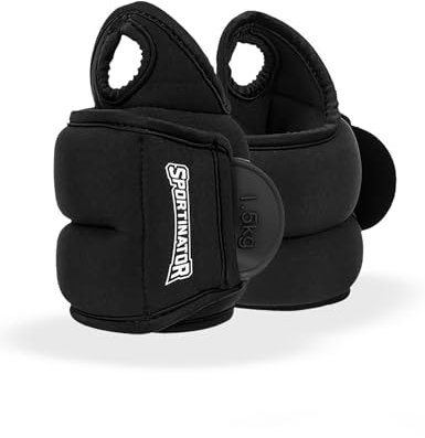 SPORTINATOR® Arm- & Bein-Gewichtsmanschetten Handgelenk-, Klettverschluss Knöchelgewichte Trainingsgewichte Set 2 Stück 2 * 0,5/1/1,5 kg Ankle Weights für Damen, Herren (2 * 0,5 kg) (2 x 1,5 kg)