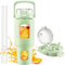 HYDRAGLAZIC 1200ml Glasflasche mit Strohhalm