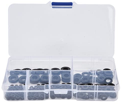 Nylon-Unterlegscheiben-Sortiment-Set, 250-teilig, 6 Größen – M2, M2,5, M3, M4, M5, M6, Abstandsdichtung für Duschkopf, Garten-Wasserhahn, Sanitär-Unterlegscheiben-Reparatur,