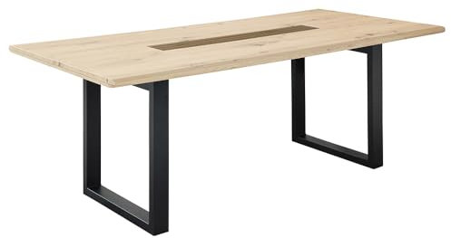 Lomadox Esstisch mit U-Gestell, 180x100cm, Eiche