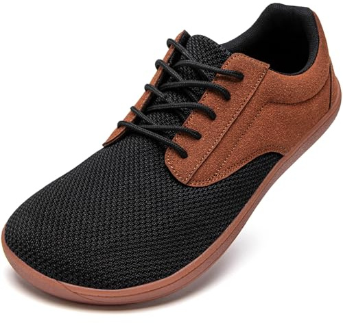 Oltyutc Barefoot Shoes Mens Wide Fit Shoes Trail Walking Minimalist Wide Width Breathable Walking Sport Outdoor Sneakers Brown Mens Size 8 UK(Label Size:42)