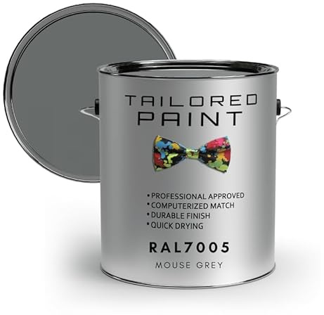 Tailored Paint uPVC Window & Door 1K Paint Brush or Spray On - Satin Finish - RAL7005, Mouse Grey - 250ml Tin