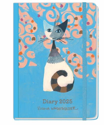 Rosina Wachtmeister Diary A5 - Taschenkalender 2025 - Heye-Verlag - Taschenkalender mit Lesebändchen, Gummibandverschluss und Einstecktasche - 15,2 cm x 21,5 cm