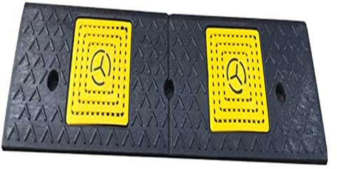 Übergangsrampen, Rampen aus Gummi und Kunststoff, tragbare Rampen, für Rollstühle und Autos, rutschfeste Trittstufen, Straßenrampen am Straßenrand – 7 cm hoch (Schwarz + Gelb, 99 x 25 x 7 cm