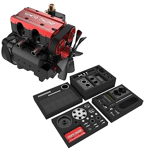 Meiurlex SEMTO Engine Motor Bausatz, ST-NF2 7CC L2 Zweizylinder Viertakt Air-Cooled Motor, Mini Nitro Motor Verbrennungsmotor Modellbau für Erwachsene & Kinder