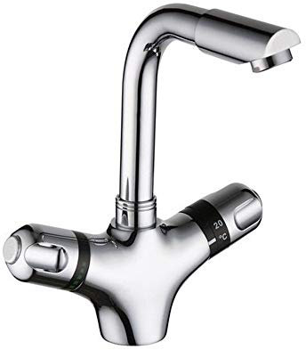 Thermostatic Kitchen Mixer Tap Single Hole Faucet for Kitchen Sink Hot and Cold Water Control Temperature Adjustable Kitchen Thermostat Faucet