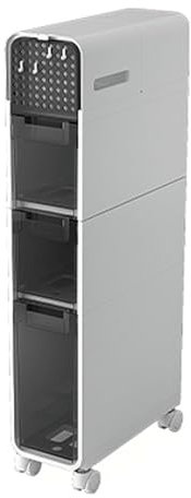 Schmaler rollbarer Badezimmerschrank mit Rollen, wasserdichter Bodenschrank mit Schubladen und Toilettenpapierhalter, perfekt für schmale Küchenspalten und kleine Räume