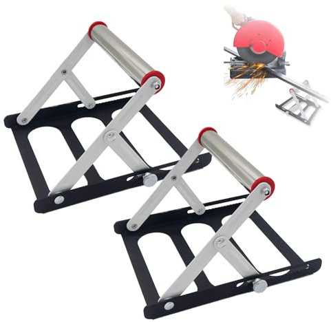 FENGJIAHUI 2PCS Supporto per Macchina da Taglio Regolabile, Supporto per Sega da Tavolo, Telaio di Supporto Regolabile per Tagliatrici, Supporto per Smerigliatrice Angolare, con Rullo