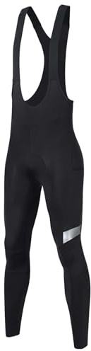 Santic Pantaloni da ciclismo da uomo ad alta elasticità, lunghi imbottiti con tasca laterale