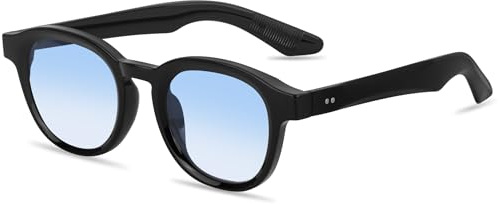 Jynnxa Lunettes de Soleil Homme Teintée Lunettes de Soleil Rondes Rétro pour Hommes Femmes Protection UV 400 Lunettes Mode