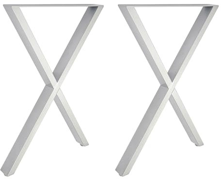 Esyogen Tischbeine Metall 2-Stück Grau Tischgestell 50 x 71 cm - Tischbeine aus Stahl X-Form Design Tischbeine für DIY Couchtisch/Esstisch/Beistelltisch Tischbeine, 200KG Tragfähigkeit