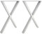 Esyogen Tischbeine Metall 2-Stück Grau Tischgestell 50 x 71 cm - Tischbeine aus Stahl X-Form Design Tischbeine für DIY Couchtisch/Esstisch/Beistelltisch Tischbeine, 200KG Tragfähigkeit