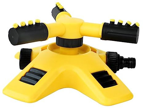 SUPVOX Arroseur Rotatif pour Jardin 360° Automatique en Plastique Jaune pour Irrigation Pelouse Et Serrage Pulvérisation Réglable Base Lestée