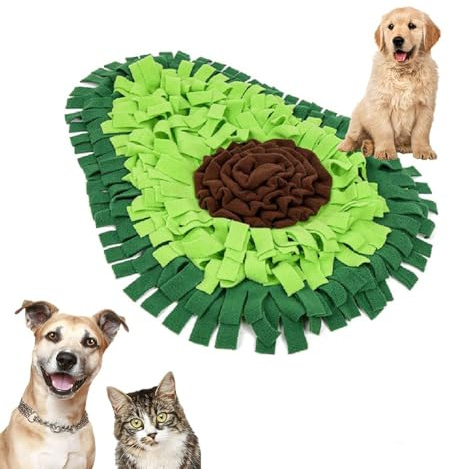 Xummi Alfombra olfativa para perros, lavable, juguete de inteligencia, plegable, olor antideslizante, juguete de inteligencia para mascotas, perros, gatos, forma de aguacate