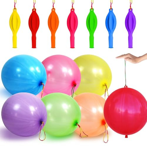 Koboko Große Luftballons Bunt, 20 Stück XXL Punch Luftballon, 18 Zoll/45 cm Perforierte Ballons mit Elastischen Band, Robuste Riesen Punch Luftballons für Geburtstag Jubiläum Deko Partyzubehör